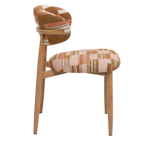 DÉJA Living Eetkamerstoel Skara - Terracotta/Naturel - Set van 2 - vtwonen shop