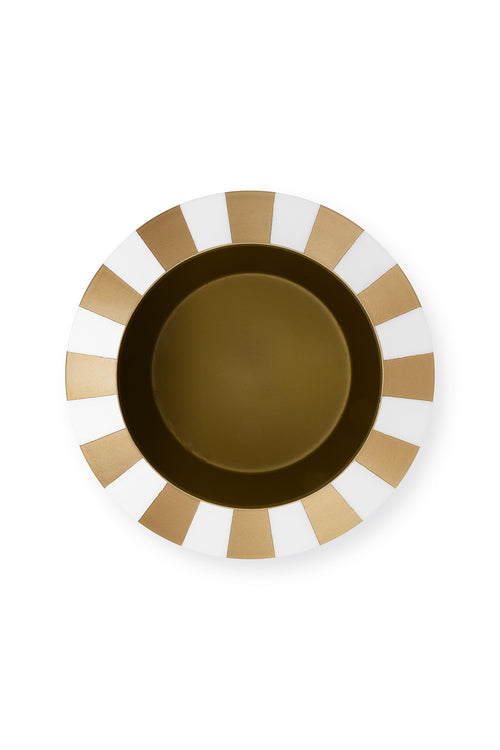 Pip Studio Vaas Stripes - Metaal - Wit/ Goud - 24x29cm - vtwonen shop