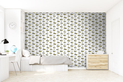 Sanders & Sanders behang race auto's geel - 50 x 900 cm - 935357
