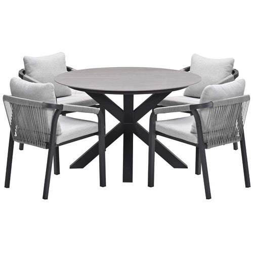 Garden Impressions tuinset Tarera - Duuk - taupe - Ø120 cm - 5-delig
