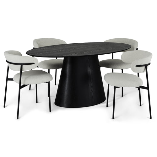 Furnhouse eettafel Tango - Zwart - 160x90 cm