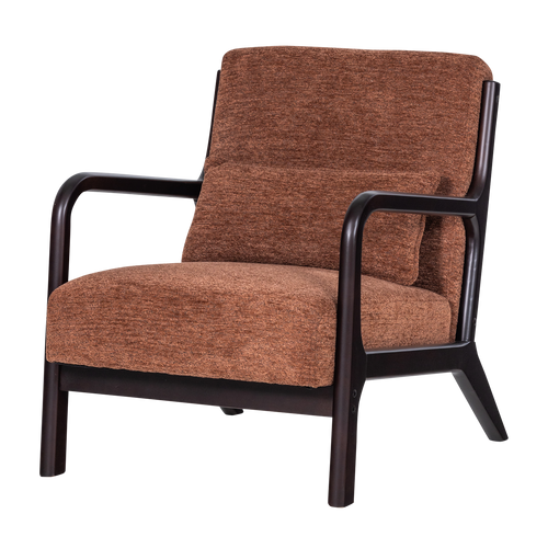WOOOD fauteuil Mark - Chenille - Bruin - 75x67x82