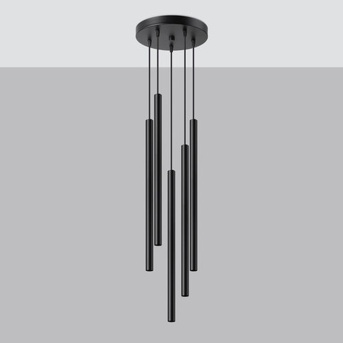 Sollux Lighting Hanglamp PASTELO 5P zwart - 25x25x110cm