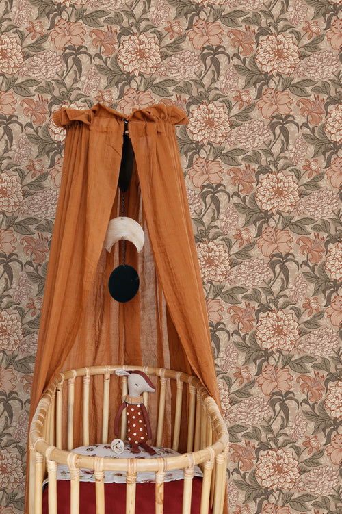 ESTAhome behang vintage bloemen oudroze, vergrijsd groen en terracotta roze - 0,53 x 10,05 m - 139380 - vtwonen shop