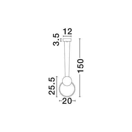 Nova Luce WIRO Ronde, geïntegreerde LED-hanglamp voor aan het plafond, zandkleurig zwart, 11W, 770lm, 3000K