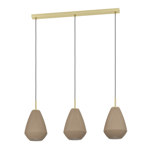 EGLO hanglamp Caprarola - e27 - 90 cm - zand/koper - satijn glas - vtwonen shop