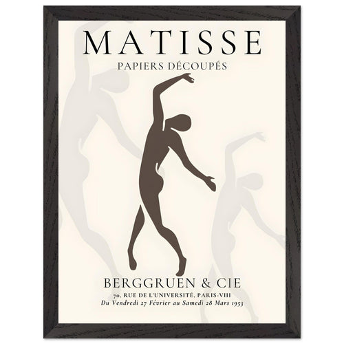 Artfulprints Poster met Lijst Matisse – Dancing silhouettes   - 30x40 cm - Grijs