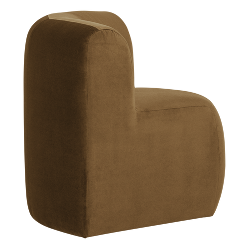 WOOOD eetbank hoek rugleuning Mojo Base - Velvet - Honinggeel - 83x80x80