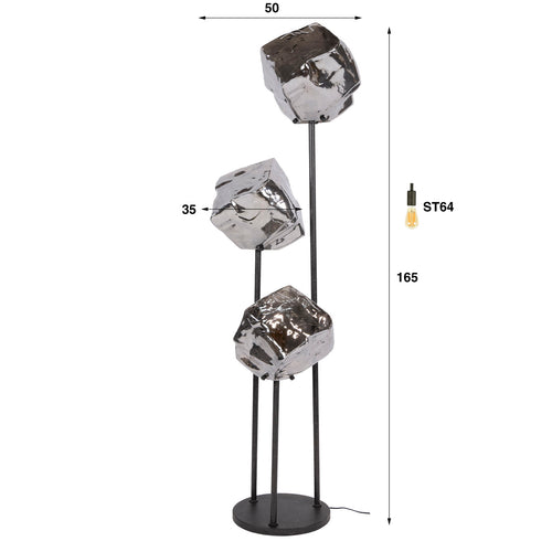 Giga Living Vloerlamp Rock - Chroom Glas - Ø50x165cm