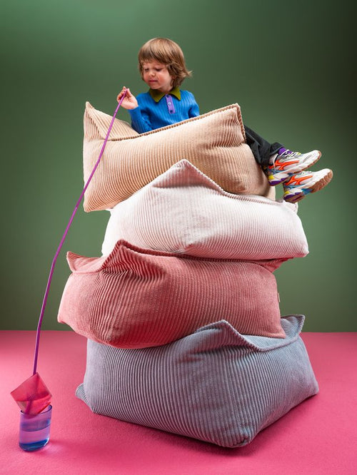 Wigiwama Vierkante Poef - Blauw - vtwonen shop