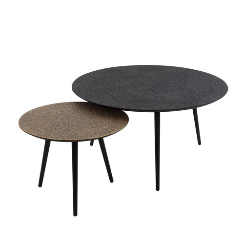Giga Meubel Salontafel Metallic - Grijs Metaal - Set van 2 - 74x74x40cm