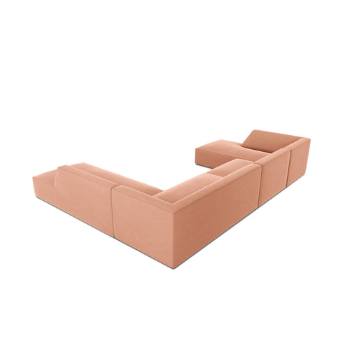 Cosmopolitan Design - Panoramische hoekbank Siena 7-zits, flueel roze - 273x366x69cm