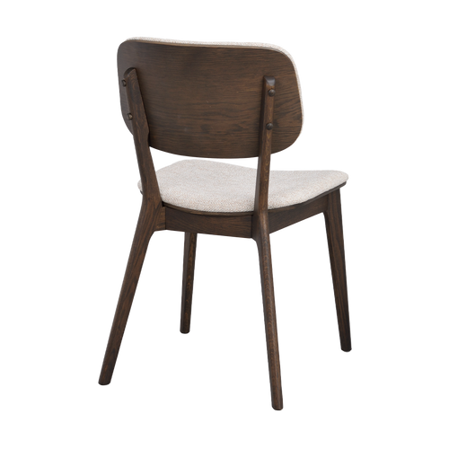 Rowico Home Barrett Houten Eetkamerstoel Bruin met Beige Zitting