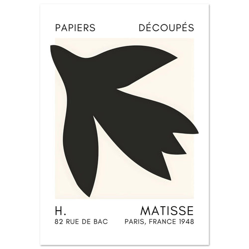 Artfulprints Poster met Lijst Matisse – Shapes in the air black   - 50x70 cm - Zwart