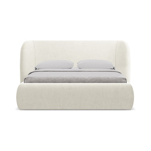 LaMiaSofa Bed met opbergruimte Trieste - velours - lichtbeige - 230x215x110