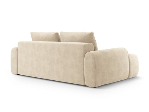 Cosmopolitan Design Slaapbank met opbergdoos Linz 4-zits, flueel lichtbeige - 100x250x84cm