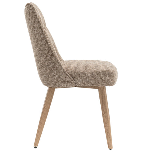 DÉJA Living Eetkamerstoel Meau - Taupe/Naturel - Zithoogte 47cm - Set van 2 - vtwonen shop