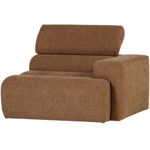 WOOOD 1-zits element bank arm rechts Novi - Polyester - Karamelbruin - 86x109x113