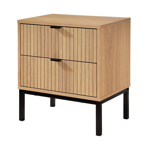 Calicosy - TARA Nachtkastje 2 lades - Licht hout - 29x45x51 cm