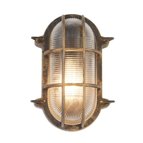 Bulkhead Buitenlamp, zwart goud aluminium, IP44