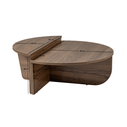 Calicosy - ORION Set van 2 salontafels - Licht hout - 90x90x35 cm