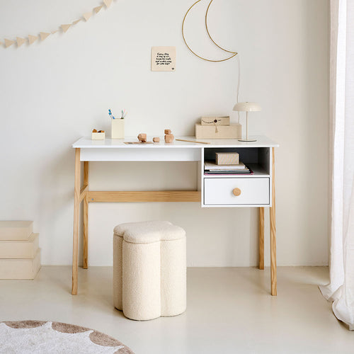 Petite Amélie Opbergpoef Fleur - Beige - vtwonen shop