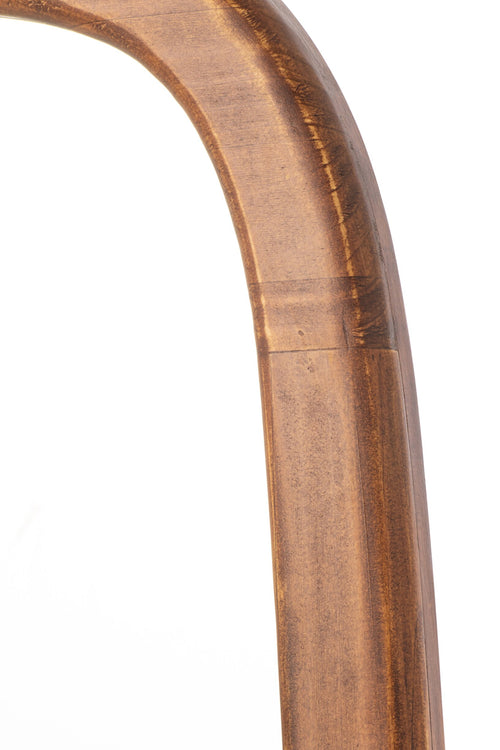 J-Line Wandspiegel met walnootlook - spiegel - donkerbruin