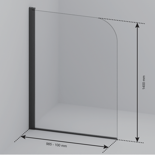 LOMAZOO badwand Palmas - 2 delig - draaibaar - anti kalk nano coating - helder glas - goud - 100 x 140 cm