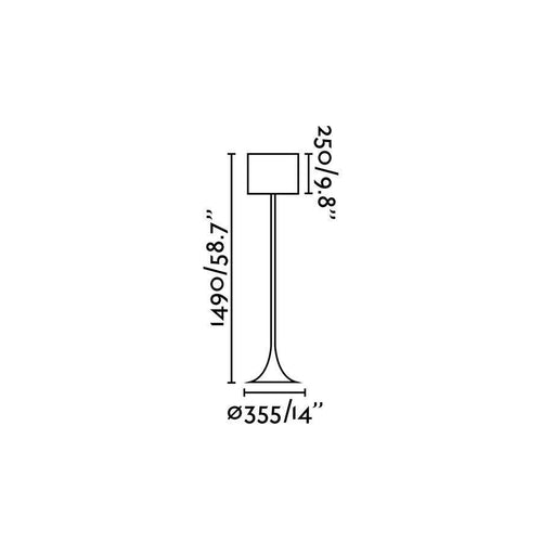 Faro - 1 Lichts Vloerlamp Zwart met Kap, E27