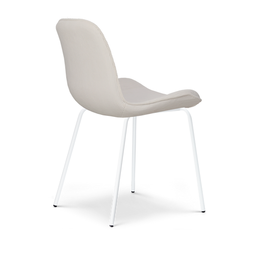 Nolon Nora-Fé Eetkamerstoelen Set van 2 - Rib Crème - Witte Poten