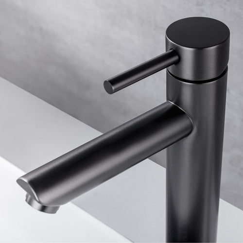 LOMAZOO wastafelkraan Tess - hoge uitloop - mengkraan - gun metal