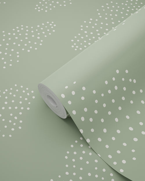 ESTAhome behang wolkjes groen - 50 x 900 cm - 131223