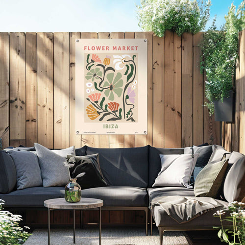 Reinders Ibiza Flower Market Botanic tuinposter -  roze - tuin - 80x60cm