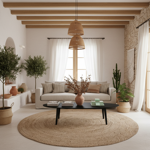 Mrcarpet vloerkleed Labyrint - Wol - bruin - Ø200 cm - vtwonen shop