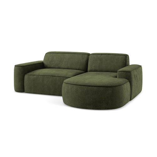 LaMiaSofa hoekbank rechts Melissa - chenille stof - olijf - 224x166x70