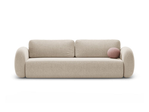 Cosmopolitan Design Slaapbank met opbergdoos Tonale 3-zits, chenille donkerbeige - 105x262x88cm