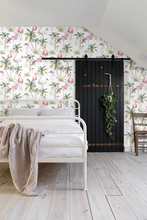 ESTAhome XXL behang flamingo's roze - 50 x 900 cm - 158844 - vtwonen shop