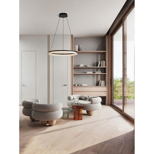 Nova Luce LONELA Geïntegreerde LED-hanglamp voor plafond, zandkleurig zwart, Triac dimbaar, 25W, 1500lm, 3000K