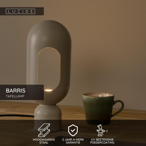 Lucide tafellamp BARRIS - 1xE27 - Taupe