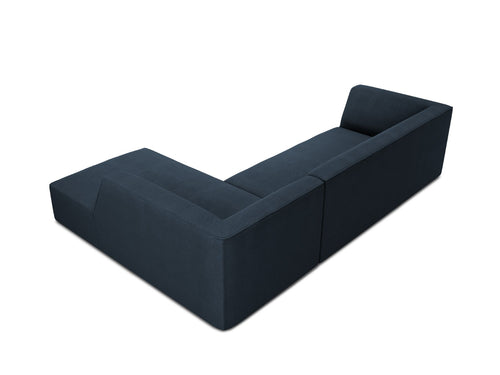 Micadoni rechter hoekbank Ruby 4-zits, structurele stof, marineblauw - 180x273x69cm