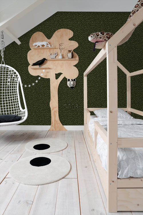 ESTAhome behang panterprint donkergroen - 53 cm x 10.05 m - 139153