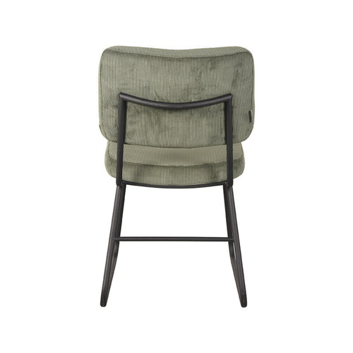 LABEL51 Eetkamerstoel Noah - Groen Ribstof - Zithoogte 48cm - Set van 2 - vtwonen shop