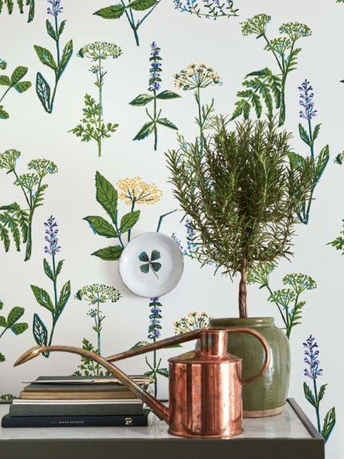 Borastapeter behang veldbloemen groen - 53 cm x 10.05 m - 660718