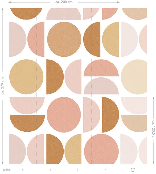 ESTAhome fotobehang geometrische vormen zacht roze en beige - 200 x 279 cm - 159384 - vtwonen shop