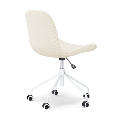 Nolon Nout-Fé bureaustoel rib beige - wit onderstel