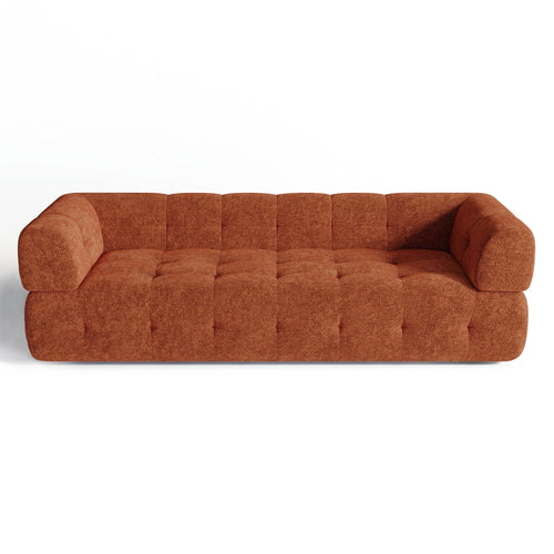 Sia Home - Rechte bank CHARLIE - Chenille fluweel - Terracotta - 230cm - vtwonen shop