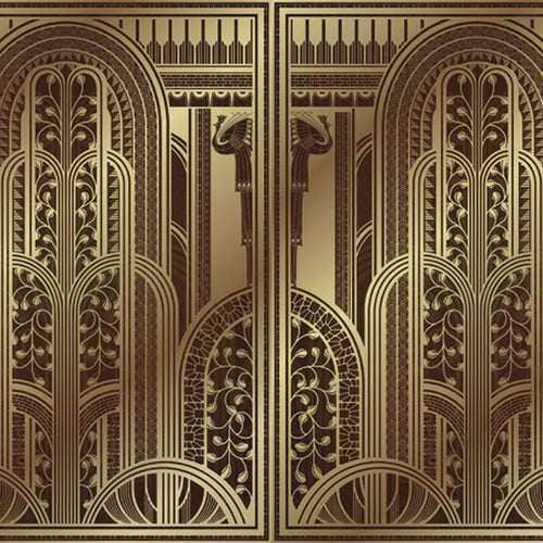 Sanders & Sanders fotobehang art deco bogen goud - 424 x 280 cm - 640976