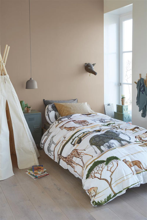 Beddinghouse Kids dekbedovertrek Jeep Safari - 100x135 cm - naturel - vtwonen shop
