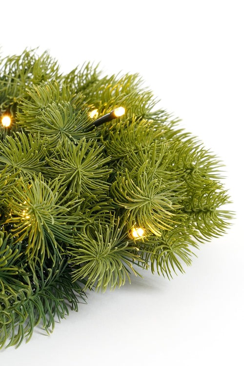 Black Box Trees Nagoya Kerstkrans met LED Verlichting - H12 x Ø60 cm - Groen