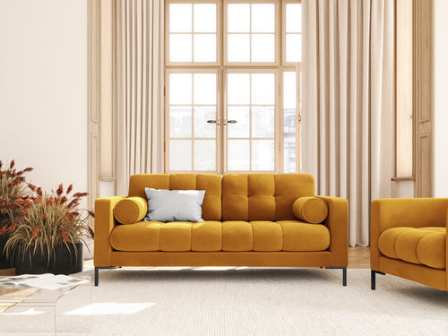 Cosmopolitan Design Bank Bali 2-zits, flueel, geel - 96x152x75cm